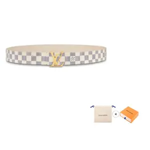 LOUIS VUITTON Женский ремень из коровьей кожи бежевый шириной 4 см, Beige