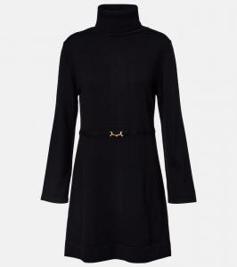 Эллиетт мини-платье из шерсти и кашемира Rixo, Black