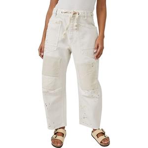 Брюки Free People Moxie Low-Slung Pull-On Barrel Free People, White
