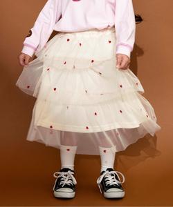 Юбка из тюля с вышивкой в виде сердечек
