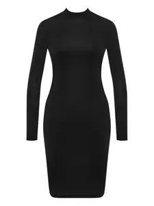 Платье миди с длинными рукавами и открытой спиной Maison Close, черный