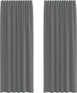 Шторы из вуали с карманами на штанге, 2 шт., темно-серые vidaXL