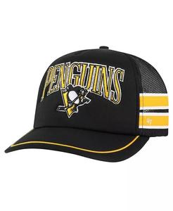 Мужская черная кепка с полосками по бокам Pittsburgh Penguins Trucker Snapback '47 Brand, черный