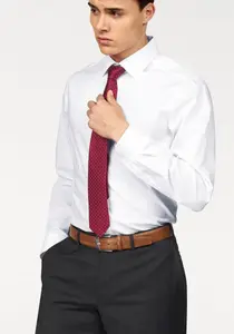 Деловая рубашка OLYMP "Level Five Body Fit", сохраняет форму благодаря эластану, белый