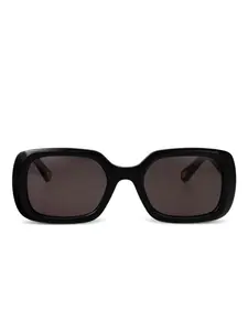 Солнцезащитные очки с прямоугольной оправой и логотипом Chloé, черный