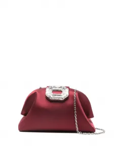 Клатч Camelia с кристаллами Amina Muaddi, серый