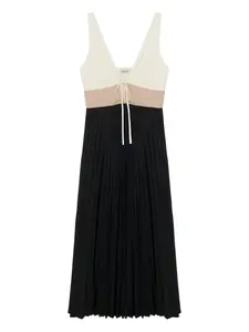 Плиссированное платье миди Stephanie Simkhai, черный