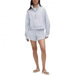 Свитшот женский Scuba Series с воротником-воронкой и полумолнией Lululemon, starch синий/strh