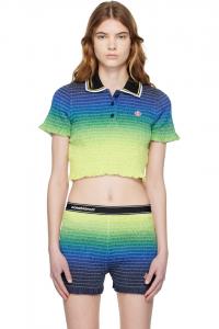 Casablanca Поло с коротким рукавом и разноцветным градиентом