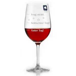 Бокал для вина Leonardo XL с барометром настроения Не спрашивай! - Плохой день! - Хороший день! Herz&Heim