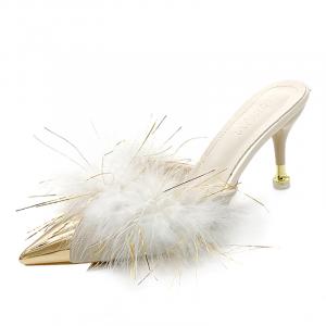 Женские туфли на тонком каблуке и высоком каблуке Dragon Dance, White