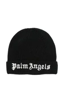 Шапка бини с логотипом Palm Angels Kids, черный