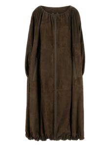 Пальто со сборкой по низу Ferragamo, коричневый