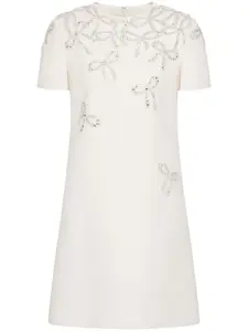 Платье мини Crepe Couture с вышивкой Valentino Garavani, белый