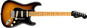 Fender American Ultra Luxe Stratocaster с кленовой накладкой на гриф, двухцветный солнцежженый, с чехлом Deluxe Hardshell