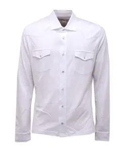 Белая рубашка из пике из хлопка Eleventy, белый