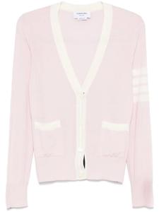 Thom Browne кардиган с полосками 4-Bar, розовый
