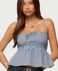 Женская блузка-бэбидолл Zahara в клетку Edikted, Navy