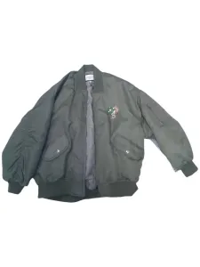 Женская куртка-бомбер с брошью, цвет хаки Gold & Silver