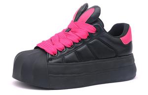 Кеды, скейтборд обувь женская низкая черный/красный Mr.Shang