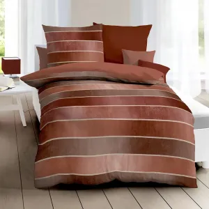 Двусторонний комплект постельного белья Mako Satin, размер 135x200 см, цвет терра, 80x80 см Kaeppel