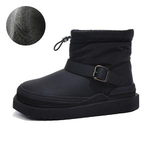 WARRIOR Термостойкие амортизирующие противоскользящие утепленные высокие зимние ботинки для женщин с подкладкой из флиса черные, цвет Black-Fleece-Lined