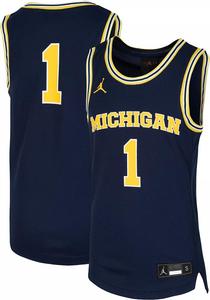 Синяя копия баскетбольной майки Jordan Youth Michigan Wolverines # 1