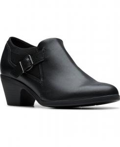 Женские ботильоны Emily2 Darcey с закругленным носком Clarks, Black Leather
