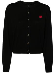 Kenzo шерстяной кардиган с нашивкой Boke Flower, черный