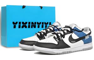 Nike Кроссовки для скейтбординга Dunk, устойчивые к истиранию, низкие, унисекс, синие