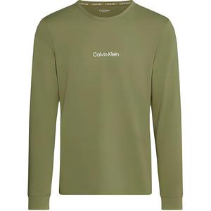 Calvin Klein Футболка с длинным рукавом и круглым вырезом CK, пижамная, европейская версия, мужская, Khaki