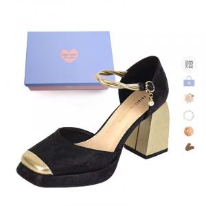 Xingdiman Женские туфли на платформе с массивным каблуком черные [в коробке] [подарок включен], цвет Black[Box Included](Gift Included)