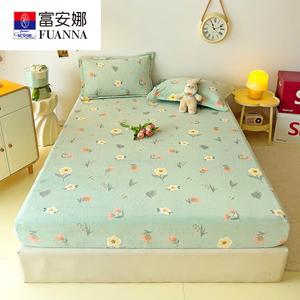 Fuanna Простыня на резинке 150х200 см из молочного велюра, утепленный флис, цвет Spring Intense - Green