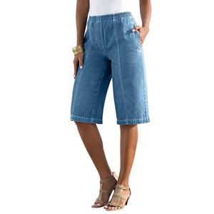 Женские хлопковые шорты-бермуды больших размеров Roaman's, цвет Light Stonewash