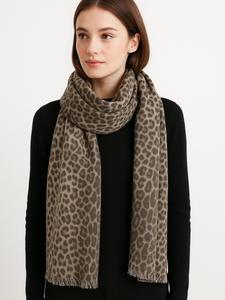 Шарф COLLEZIONE ALESSANDRO Leopardino, коричневый