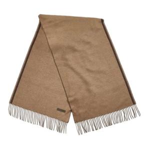 Ermenegildo Zegna Двухцветный шарф с бахромой Zegna, Beige Yellow