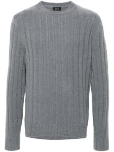 Brioni свитер в рубчик, серый