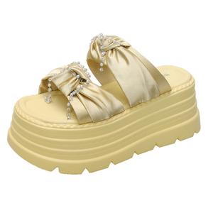 Тапочки-слайды женские с противоскользящей подошвой Alxnan, Yellow