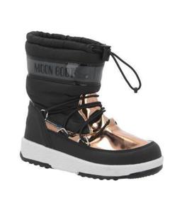 Дутики детские Moon Boot утепленные, черно-золотой