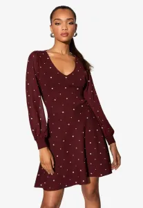 Платье-Комбинезон прямого кроя с пышной отделкой и косами. Lipsy, Burgundy Red