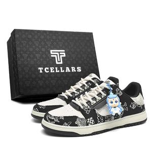 Амортизирующие, устойчивые к истиранию низкие скейтерские кроссовки с эффектом увеличения роста Unisex TCELLARS, Night Sky+AB Charm