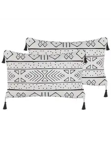 Декоративная подушка Beliani 2er Set Deko SCHEFFLERA, белый/черный