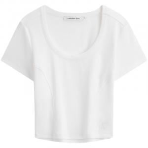 Футболка женская с круглым вырезом, умеренно прямого кроя Calvin Klein, yaf-moon белый