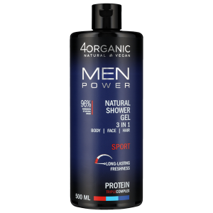 Натуральный гель для душа 3в1 для мужчин, 500 мл 4Organic Men power sport