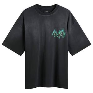 Футболка с изображением пламени Amiri, черный