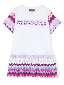 Missoni Kids платье с узором зигзаг, белый