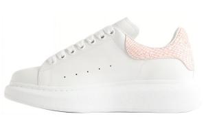 Alexander McQueen Oversized White Light Pink Snakeskin Women's