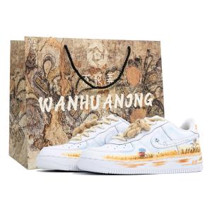 Air Force 1 Kaleidoscope, Rice Fragrance, Shopping Bag, устойчивые к истиранию низкие скейтборд-кроссовки женские Nike, белый синий желтый