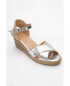 Кожаная платформа эспадрильи Miria (женская) Forever & Always Shoes, серебро