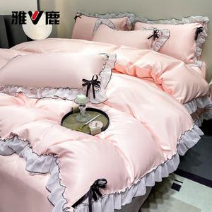 Yalu Комплект постельного белья 1,5 спальный, 4 предмета: пододеяльник 200x230 см, простыня на резинке